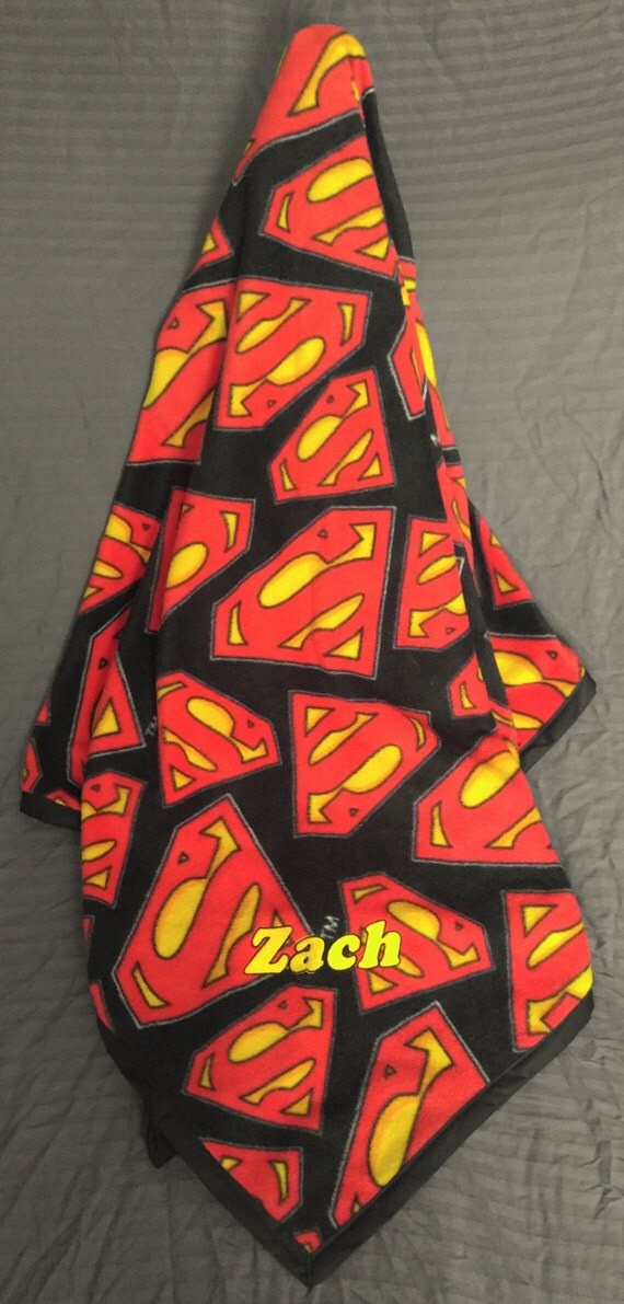 Superman Large Personalized Throw Blanket Fleece