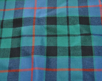 Morrison Tartan Fabric. 100% 10oz Pure New Wool. Remnant Piece. Morrison Green Ancient or Morrison Red Modern available