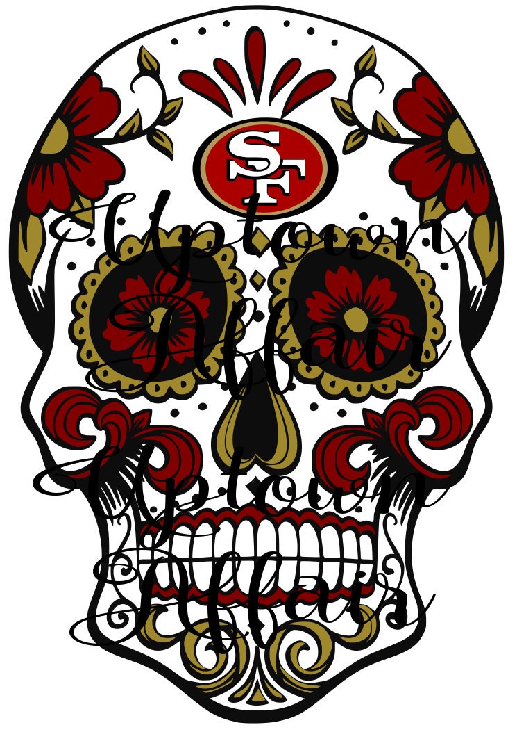 San Francisco 49ers Multi Layer Sugar Skull SVG by UptownAffair