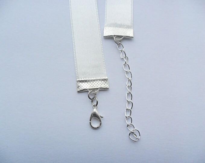 White satin choker necklace 3/8"inch or 5/8" inch wide, pick your neck size.