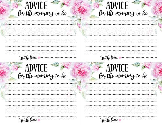 Printable Advice for the Mommy to be Baby Shower Advice