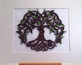 Celtic Tree Of Life quilled art | Framed art 11x14