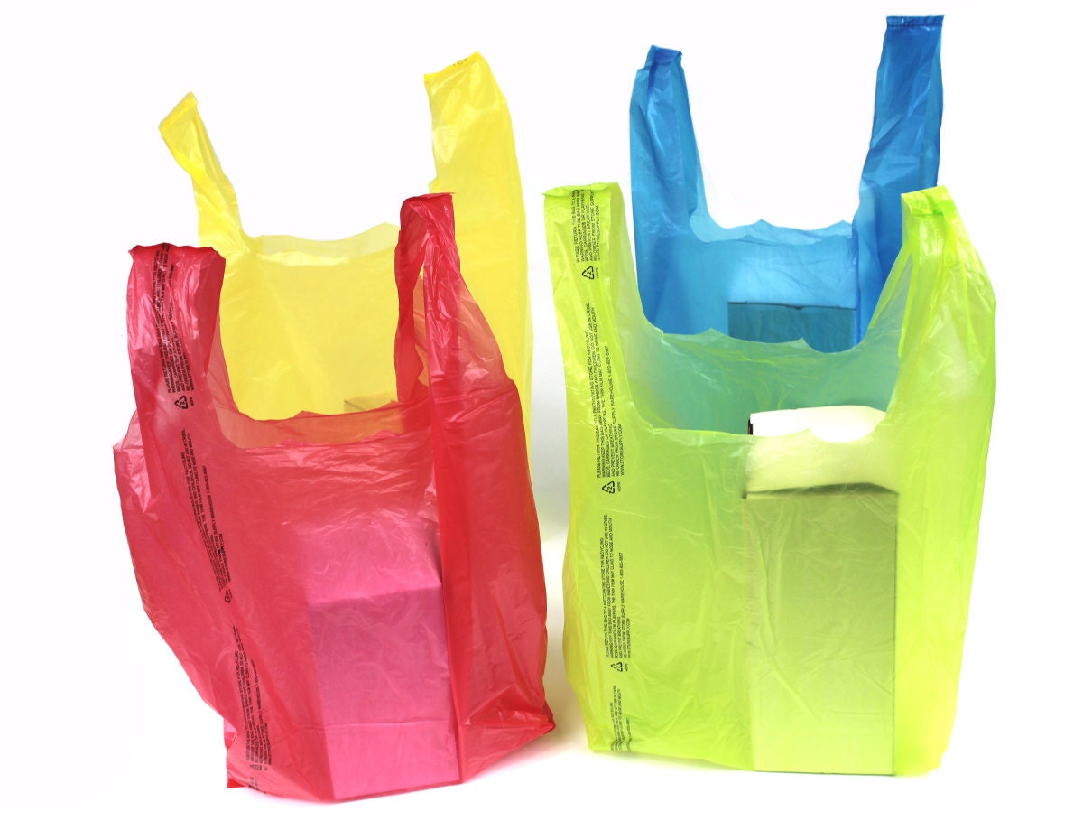 60 8x16 Plastic Merchandise Bags Red Blue Lime Yellow 4