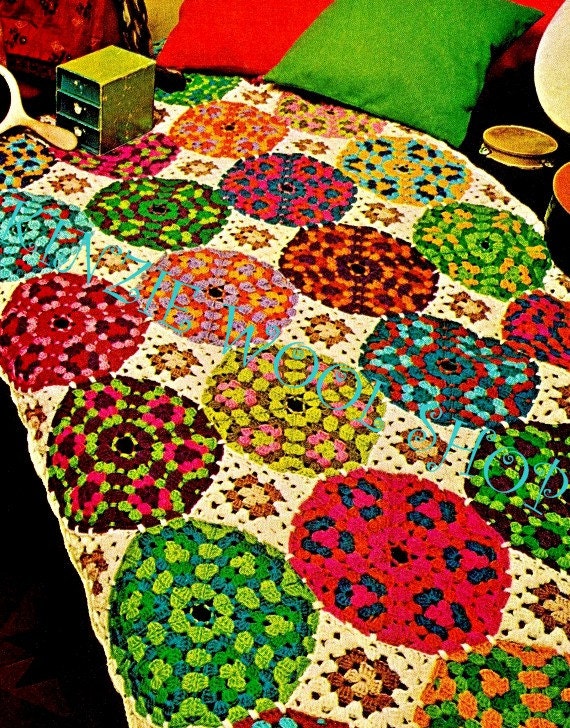 Crochet Circle Motif Afghan PDF Pattern INSTANT by