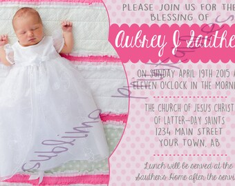 Baby Blessing Invitation 5x7 Printable File