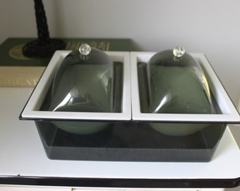 vintage food server buffet server thermal food server hot cold food acrylic server double bowl covered - Cold Buffet Server vintage food server buffet server thermal food server hot cold food acrylic server double bowl covered - Cold Buffet Server