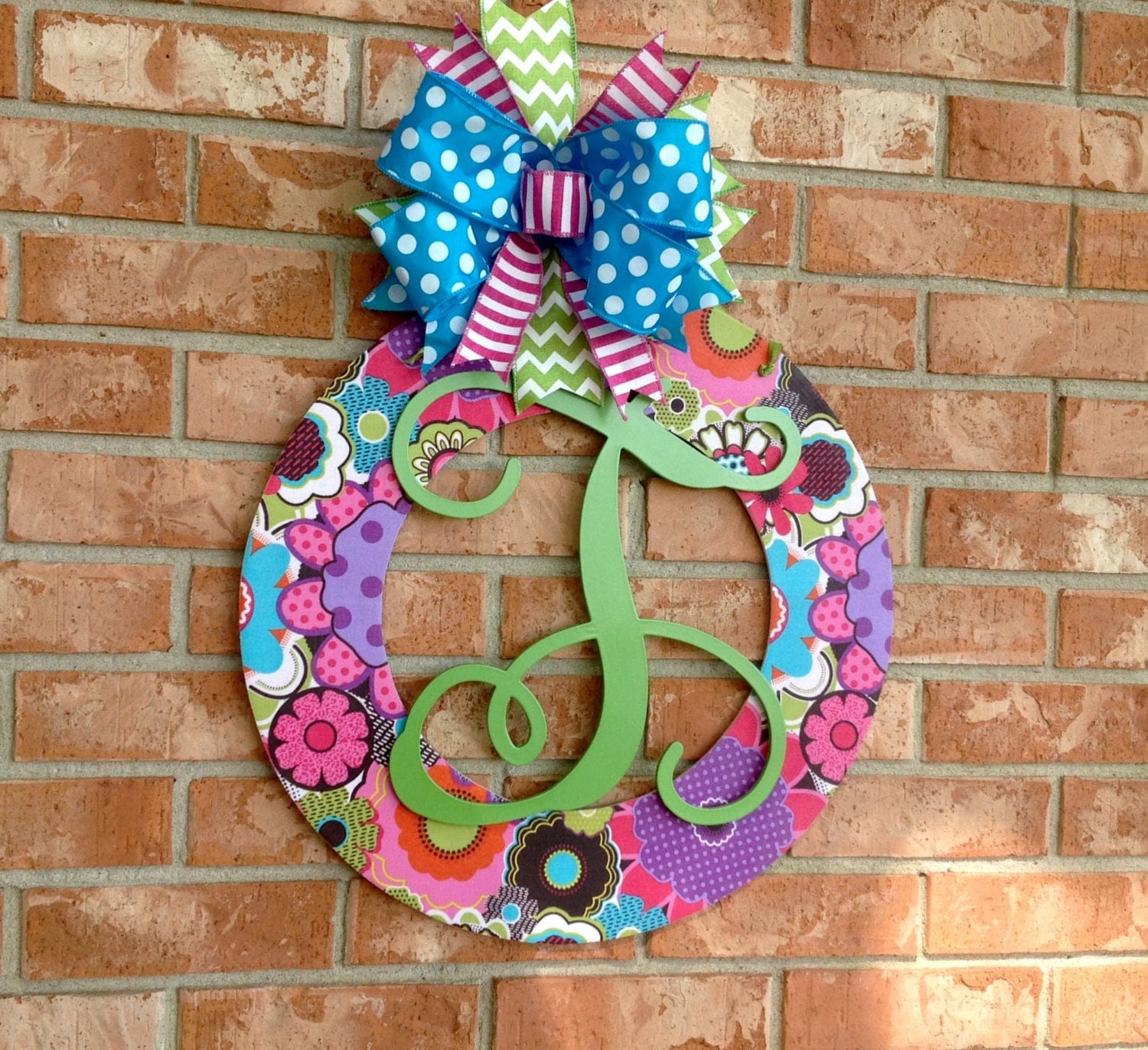 Spring Wreath Personalized Door Wreath Wood Wreath