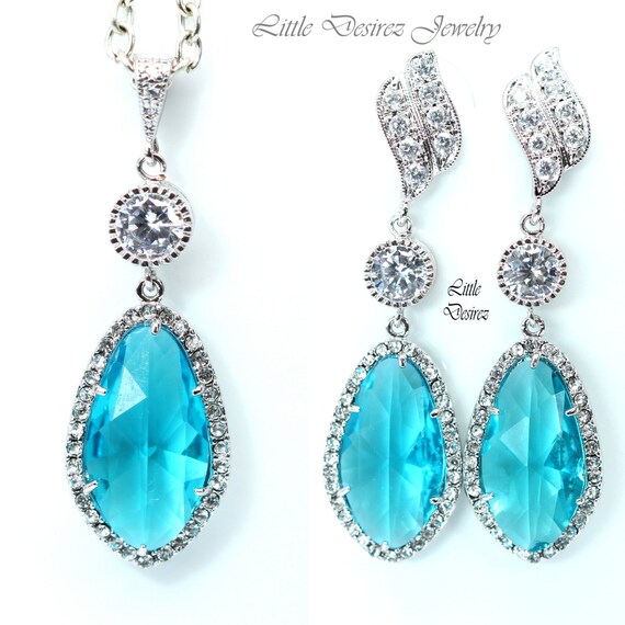 Bridal Jewelry Set Turquoise Jewelry Wedding Jewelry Cubic