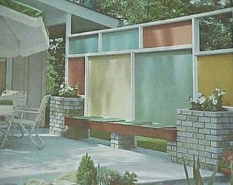 1963 Landscape Planning Mid Century Modern Patio Design Better Homes Gardens book