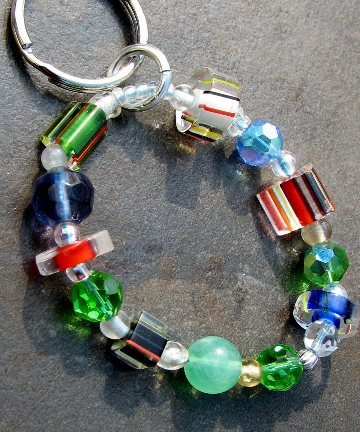 Bracelet Key Chain Elastic Keychain Bracelet Lanyard by nonie615