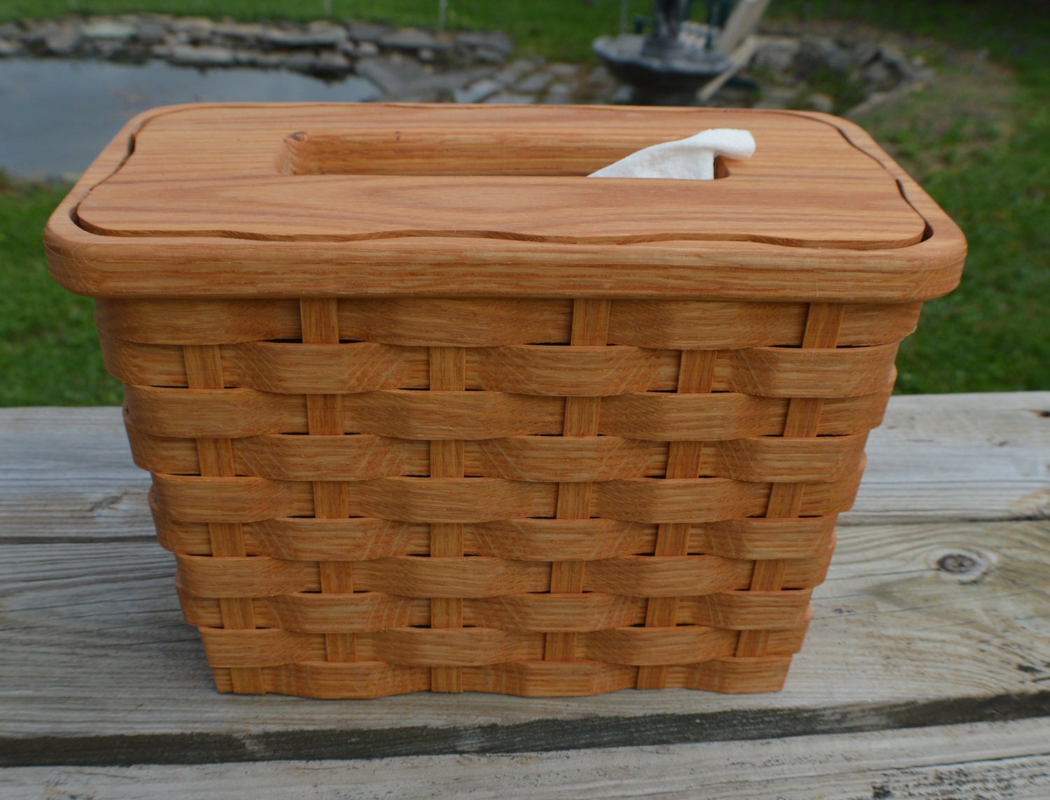 kleenex hand towel holder basket oak wood