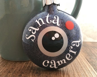 Santa Camera Ornament - Santa Cam Ornament - Camera Ornament - Christmas Ornament - Gift for Photographer - Christmas Decor - Santa Decor
