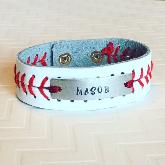 Baseball Bracelet Hand Stamped Bracelet Personalized