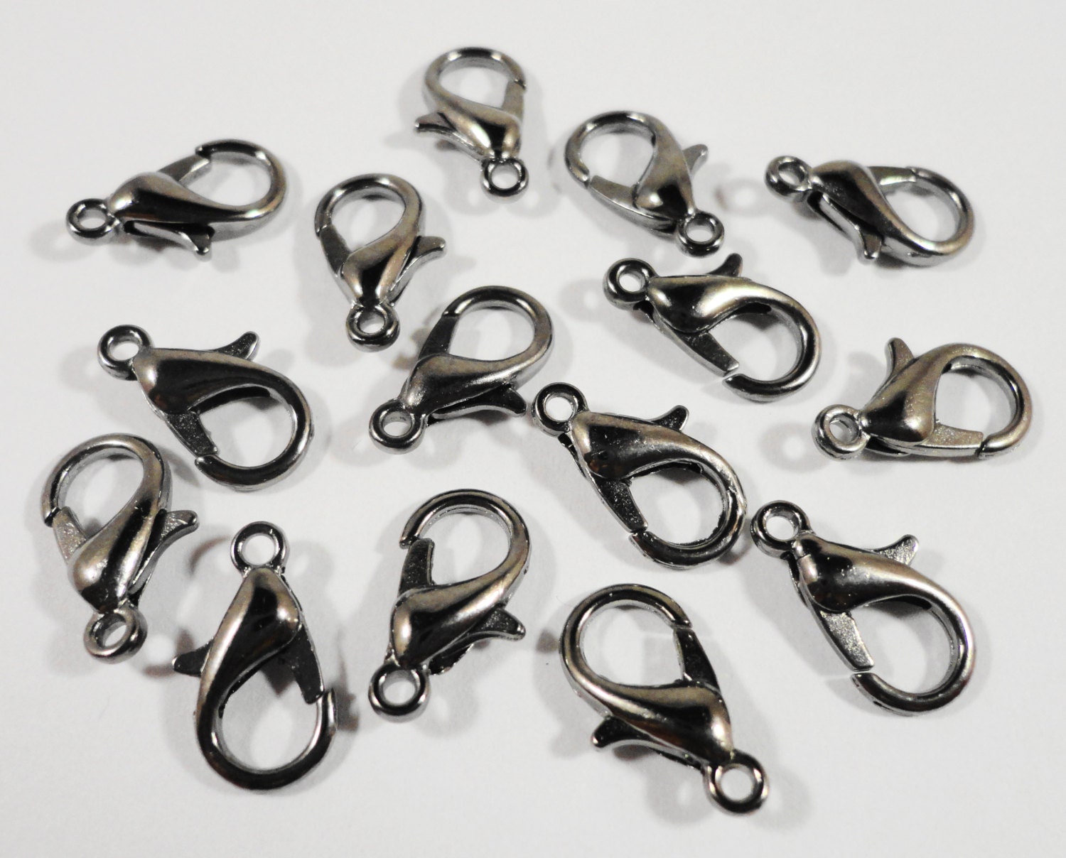 Gunmetal Lobster Clasps 12mm Dark Silver Lobster Claw