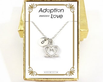 Adoption Gift, Adoption Necklace, Adopting, Adoption Symbol, Foster Parent, Birth Mother, Adoption Means Love Jewelry Born In My Heart