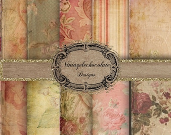 Victorian Pink Rose Digital Paper, Scrapbook Paper Digital, Antique Digital Paper, Decoupage Paper. No. p.40