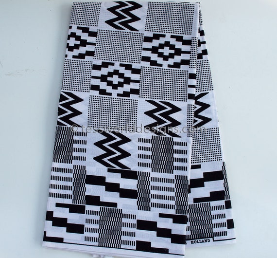 Items similar to Black and White kente Print Traditional African