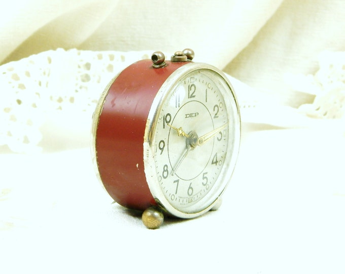 Small Working Vintage Mid Century French DEP Mechanical Alarm Clock / European / Wind-up Clock / Retro Vintage Home Interior / Design / Prop Small Working Vintage Mid Century French DEP Mechanical Alarm Clock / European / Wind-up Clock / Retro Vintage Home Interior / Design / Prop