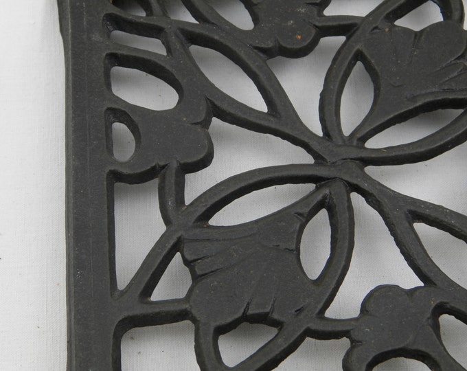 Large Antique French Cast Iron Square Trivet / Hot Plate / Heat Mat / Cottage Kitchenware / French Country Decor / Kitchenalia / Plant Stand Large Antique French Cast Iron Square Trivet / Hot Plate / Heat Mat / Cottage Kitchenware / French Country Decor / Kitchenalia / Plant Stand