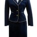 Vintage Two piece Skirt Suit UltraSuede Blue Tan Blazer Bonnie Parker & Flight Attendant Pan Am Stewardess Costume XS S Collar Designer Sale