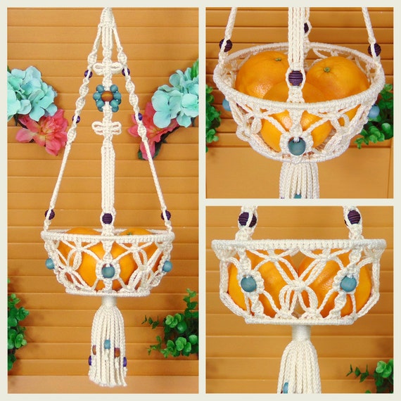 macrame toy basket