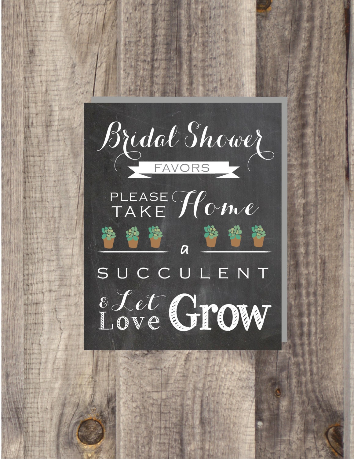 Instant Download Bridal Shower Let Love Grow Sign