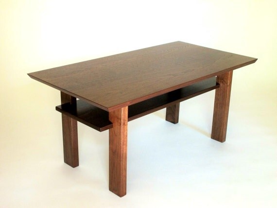 Handgemaakte walnut koffietafel: voor de kleine woonkamer Wood modern woonkamer