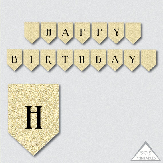 Gold Happy Birthday Banner Free Printable Free Printable Templates