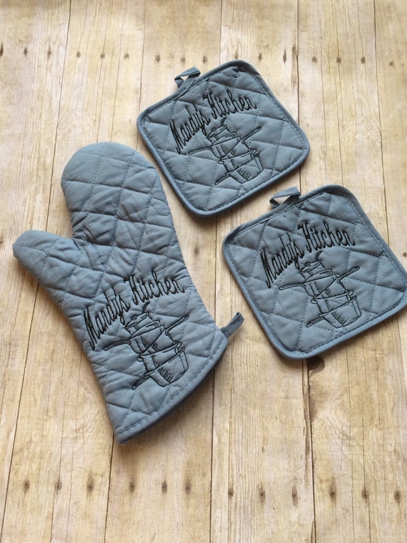 Personalized Oven Mitt and Pot Holders