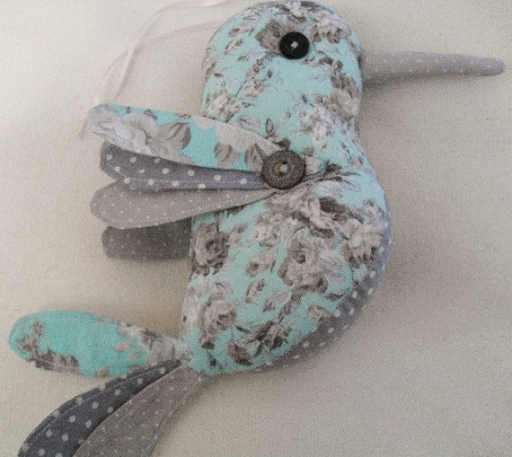 Items similar to handmade fabric bird hanging decoration, fabric
