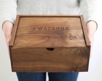 Keepsake Box - Wooden Box - Wedding Card Box - Photo Box - Groomsmen Gift - Memory Box - Wooden Photo Box - Gifts for Dad- Baby Keepsake Box