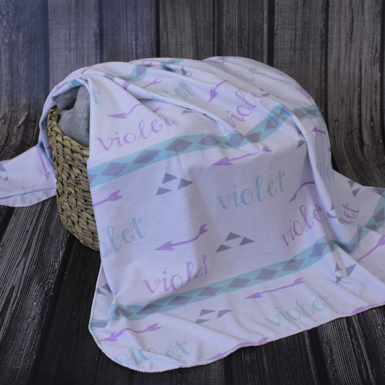 Personalized Swaddle Blanket / Baby Name Blanket by AudreysBear