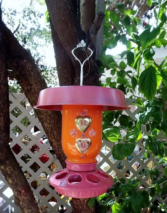Bird feeder seed handcrafted from recycled mason canning jars
