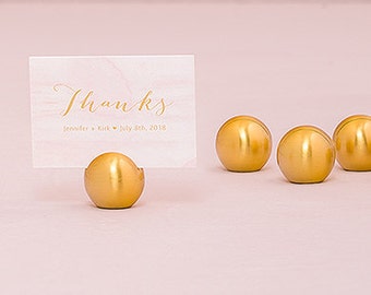 GOLD Classic Round Place Card Holders - 8 Pieces