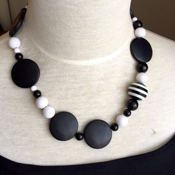 Black Jade and white bead necklace by LunicaDesignJewelry on Etsy