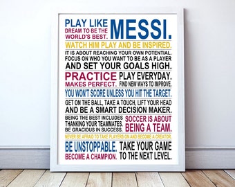 Play Like Messi - Inspirational Manifesto Poster Print | Lionel Messi