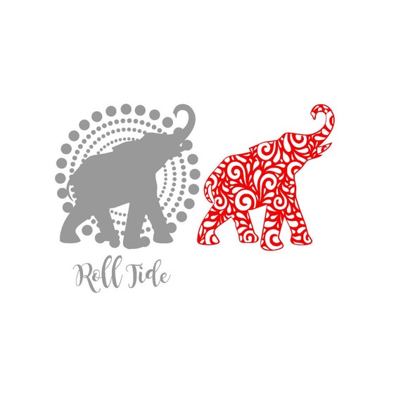 Download Alabama Roll Tide Elephant on circle background SVG Studio Eps Pdf PNG cutting file from ...