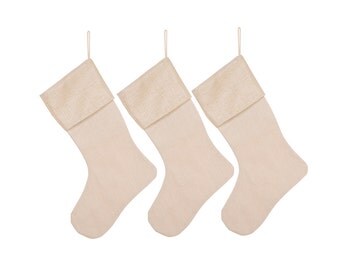 Christmas Stockings Plain Burlap Stockings Christmas Decor Large Stocking for DIY Stockings Supplies Simple Stocking
