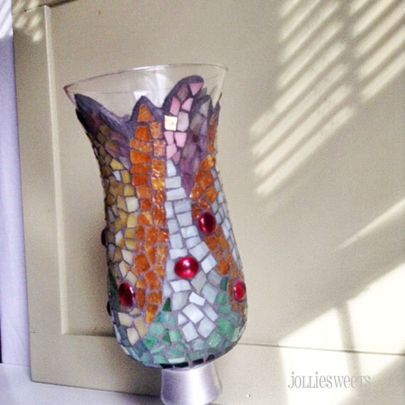 Vintage Mosaic Candle Holder Mosaic Hurricane Candle Holder