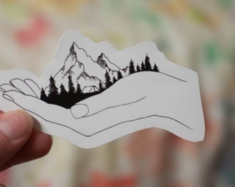 Mountains Vinal Decal: Laptop Sticker