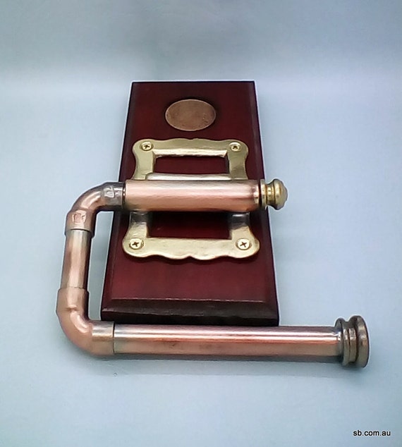 Steampunk Bathroom fitting: Toilet Roll Holder Free Shipping to Australia and selected countries. by SteampunkBrassworks steampunk buy now online