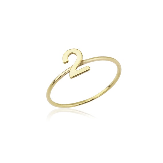 Items similar to 14K Solid Gold Personalized Number Ring,Custom Number