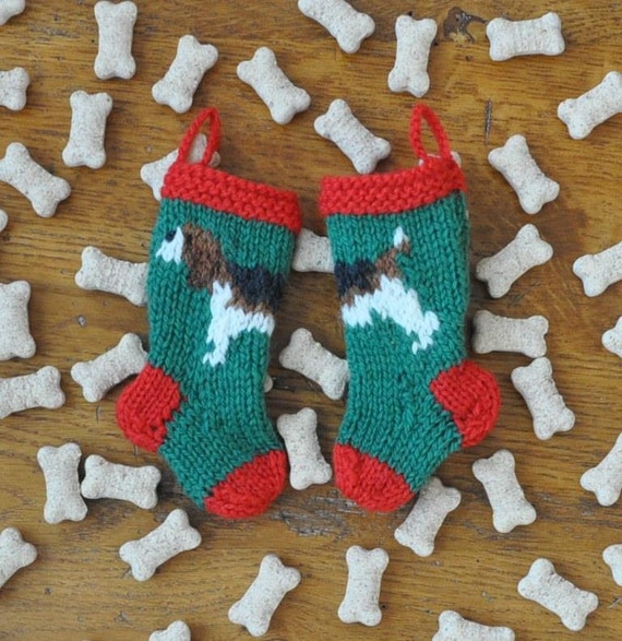 Beagle Dog HandKnit Christmas Stocking by HandmadeMaryEllen