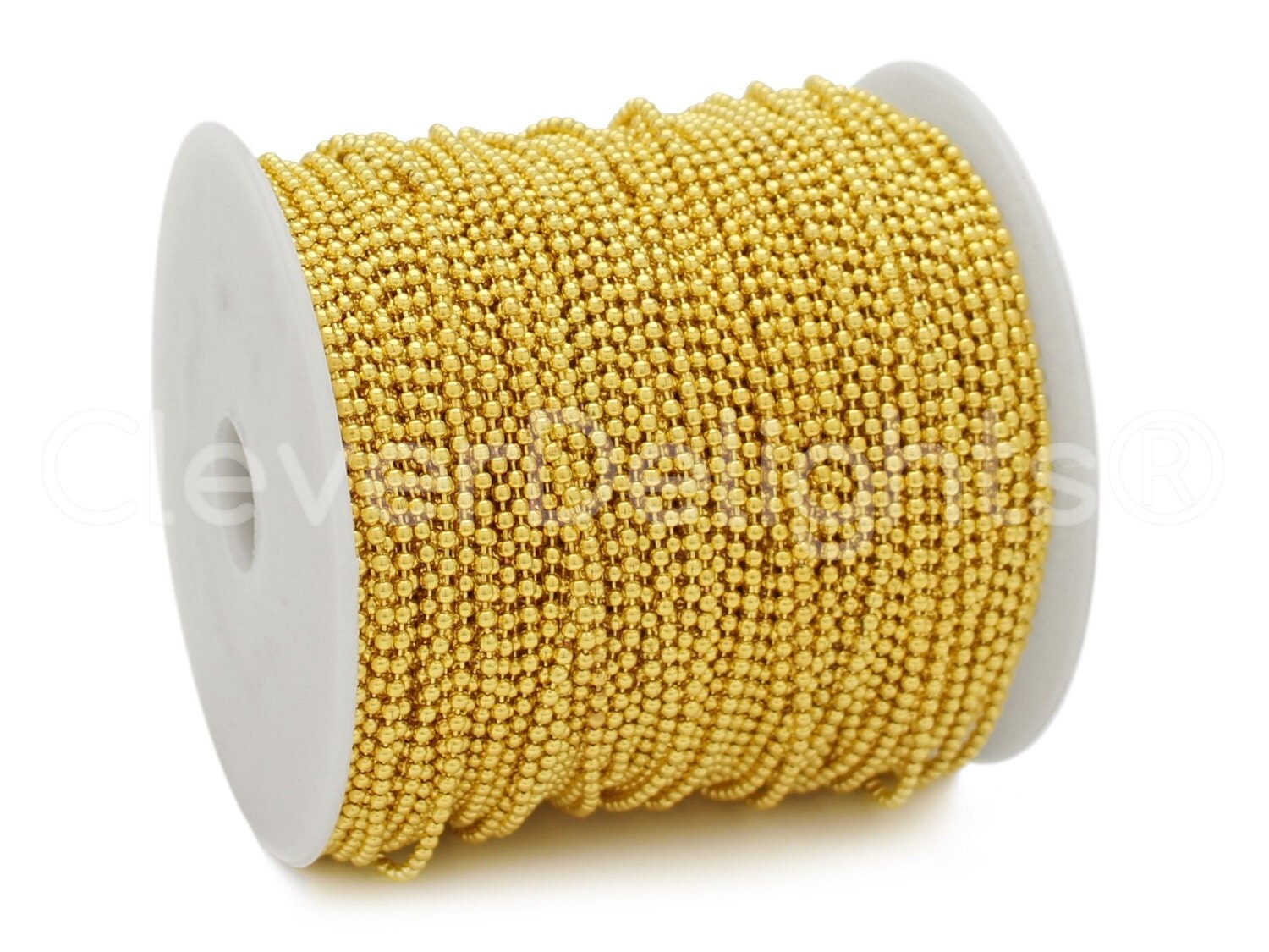 330 Feet Gold 2.0mm Ball Chain Spool 100 Connectors For