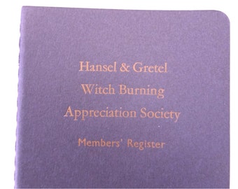 Hansel & Gretel - Funny Letterpress Notebooks, Jotters, Cahiers, Carnets, Mini Journals - Navy Blue - A6 Pocket Sized Notebooks