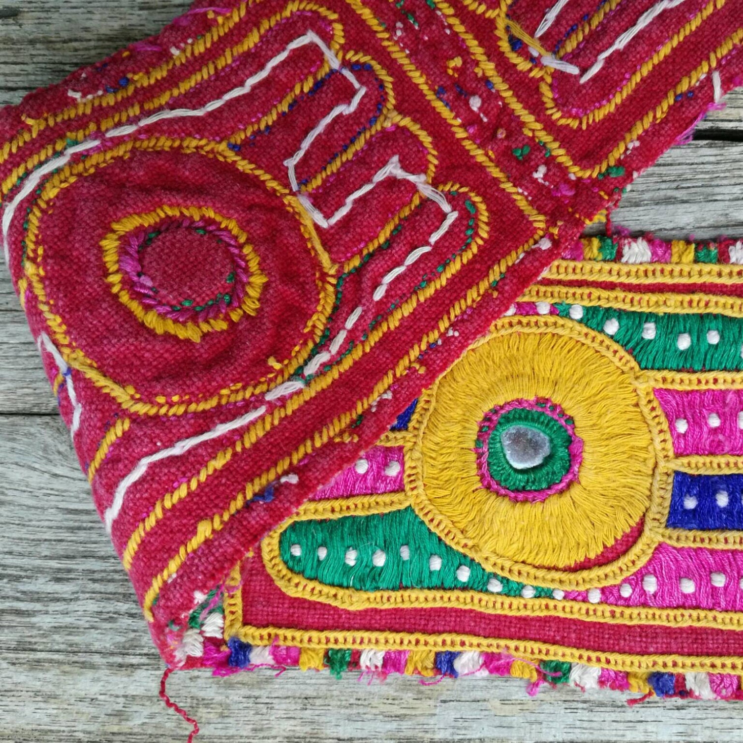 Vintage embroidered textile from the Banjara of india H94