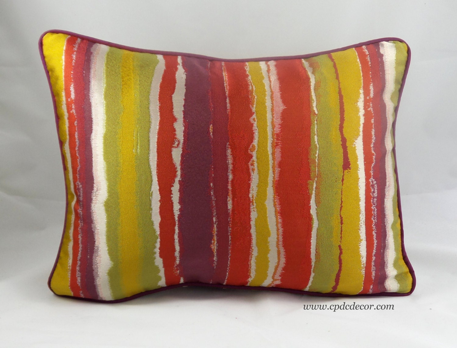 Magenta Hues Pillow Cover abstract stripe pillow by CPDCDecor
