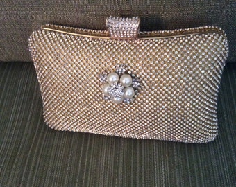 gold rhinestone clutch purse