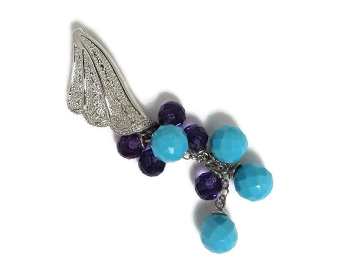 Turquoise Amethyst Bead Sterling Silver Pendant