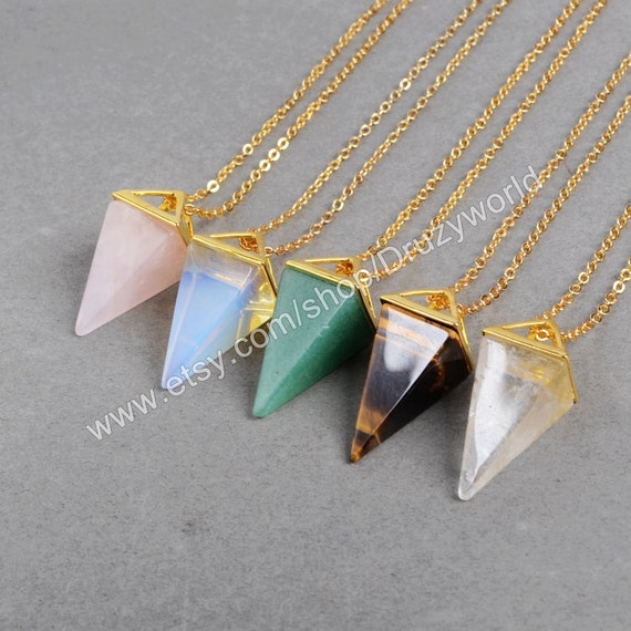 Wholesale Gold Plated Cap Pyramid Multi-Kind Stones Faceted